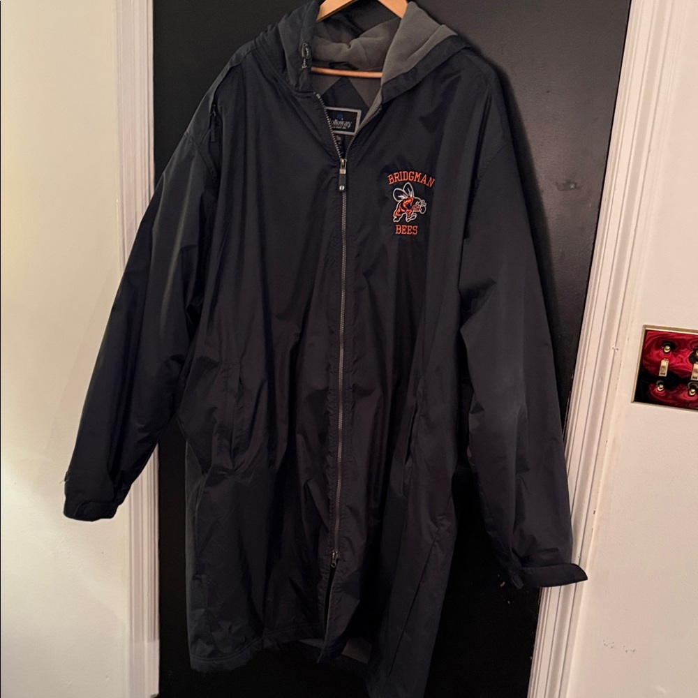 Holloway Navy Blue Hooded Team spirit wear with Bridgman logo